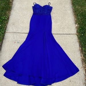 Blue, long, formal dress